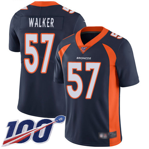 Men Denver Broncos #57 Demarcus Walker Navy Blue Alternate Vapor Untouchable Limited Player 100th Season Football NFL Jersey